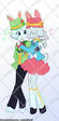 full body flat colors, 2 people for chaliceofminddd