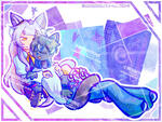 full-body render, 2 characters, with abstract bg for celestialboundary