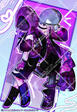 full-body render, 2 characters, with abstract bg