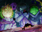 a drawing of kolóna, telefragger, and operator, the three are from nullscape.